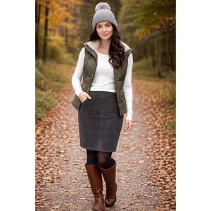 BRITCHES Great Outdoors Bias Cord Skirt Size 6 Pencil Chevron Gray Heritage Prep